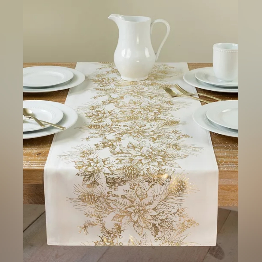 Glimmering Garland Metallic Table Runner
